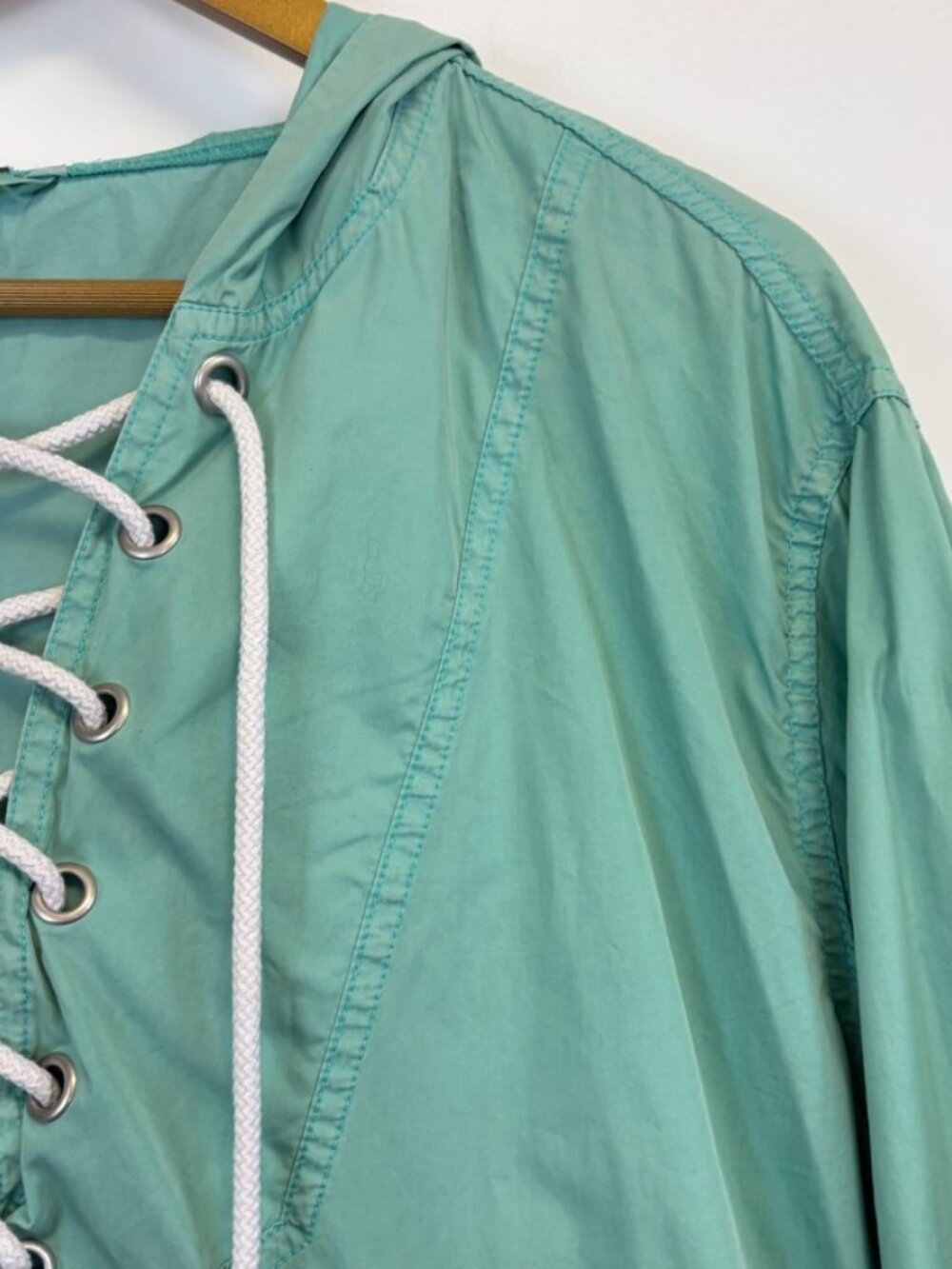 Free People Teal Poplin Pullover Jacket - Picture 7 of 10